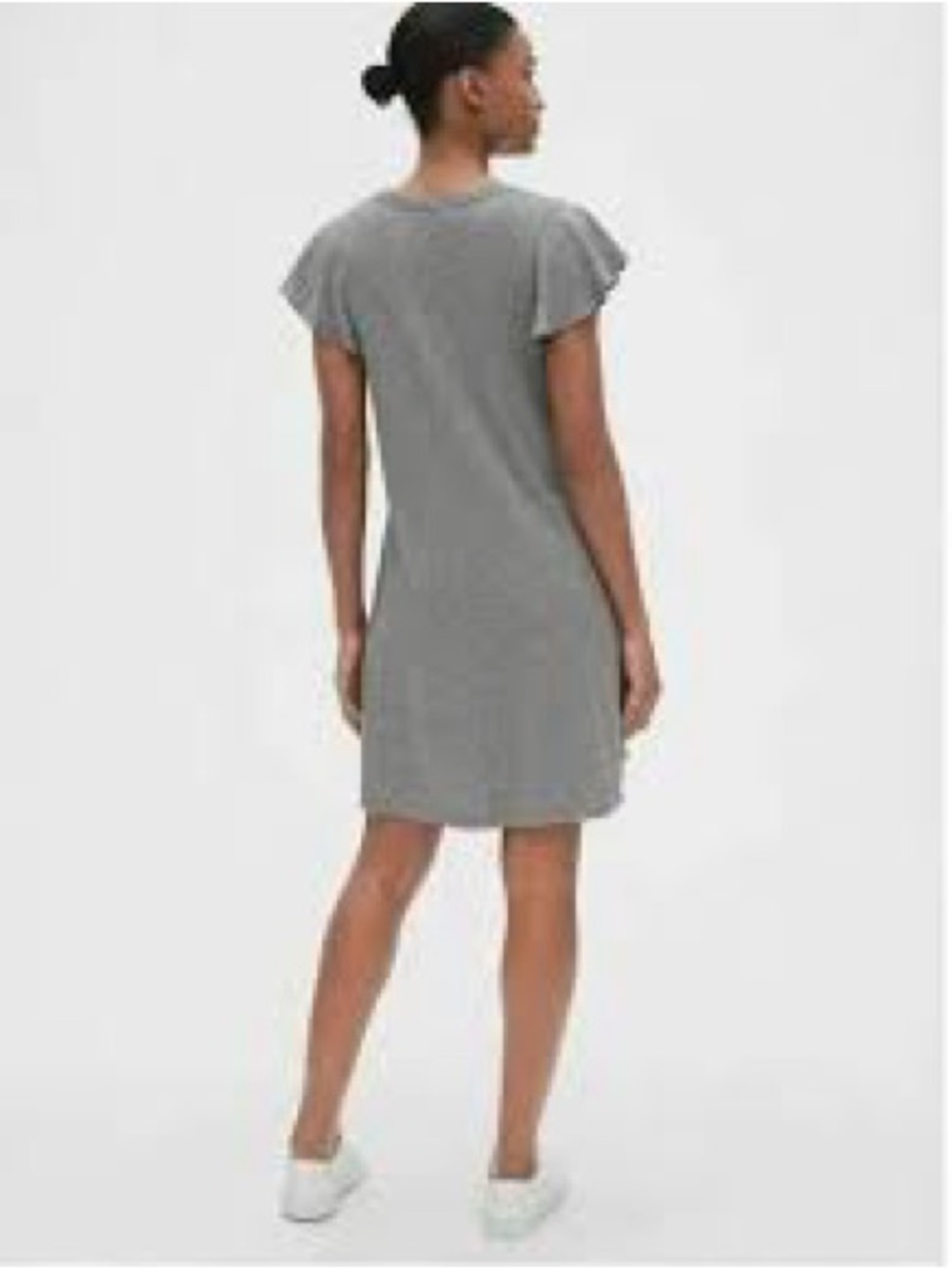 GAP Heather Gray Short Flutter Sleeve Knit Mini Dress